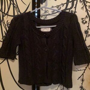 VTG American Eagle Women’s Dark Charcoal Cardigan Sweater Babydoll Twilight Core